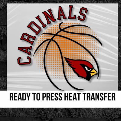 Cardinals Basketball Halftone Ball DTF Transfer