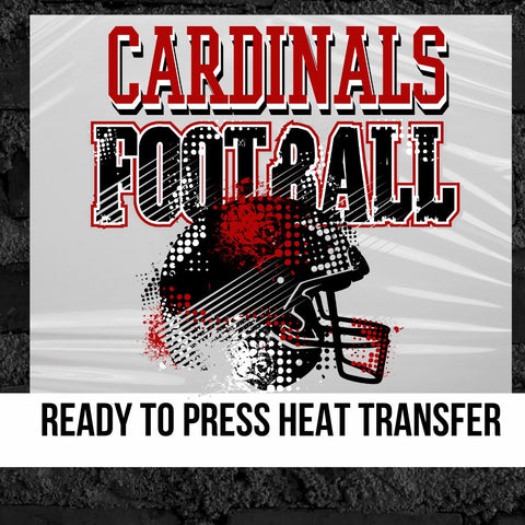 Cardinals Football Helmet Grunge DTF Transfer