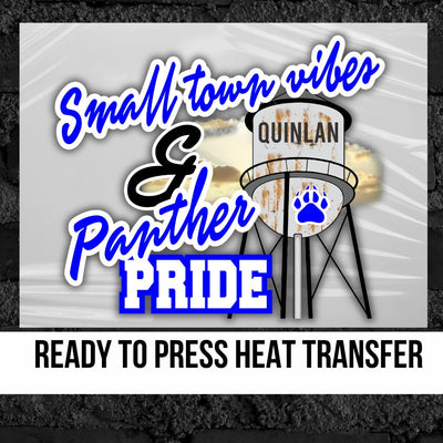Small Town Vibes & Quinlan Panther Pride DTF Transfer
