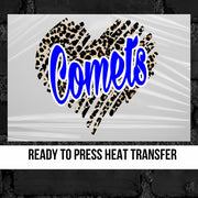 Comets Scribble Heart DTF Transfer