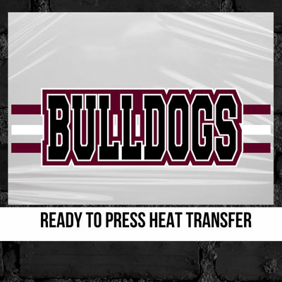 Bulldogs with Three Lines Word DTF Transfer