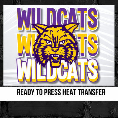 Wildcats Repeating Mascot Logo DTF Transfer