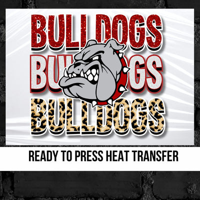 Bulldogs Repeating Mascot Logo DTF Transfer