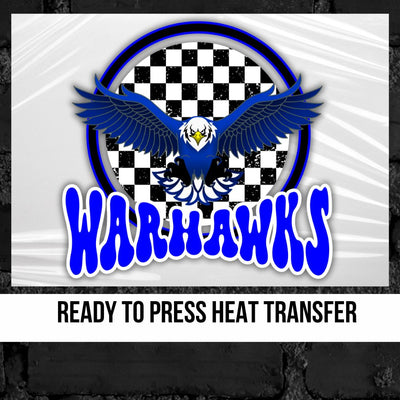 Warhawk Checkered Circle Mascot DTF Transfer