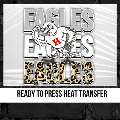 Holliday Eagles Repeating Mascot Logo DTF Transfer