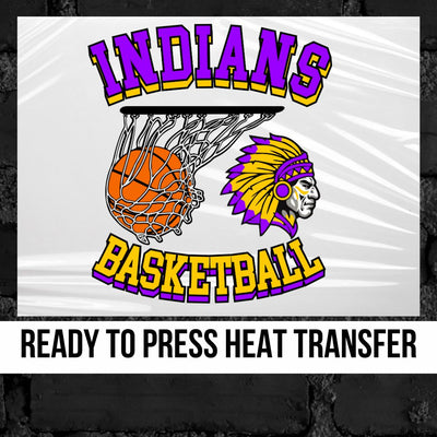 Indians Basketball Hoop DTF Transfer