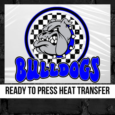 Bulldogs Checkered Mascot Circle DTF Transfer
