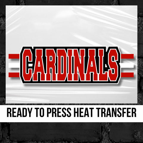 Cardinals Word Stripes DTF Transfer