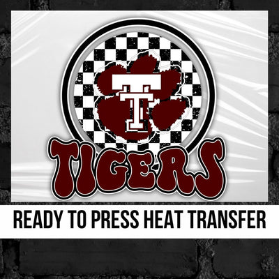 TT Tigers Checkered Mascot Circle DTF Transfer