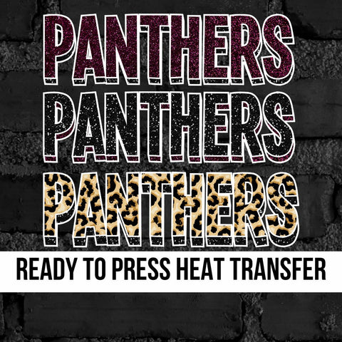 Panthers Repeating Leopard DTF Transfer