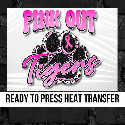 Pink Out Tigers Paw Print DTF Transfer