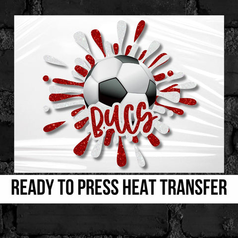 Bucs Soccer Splatter DTF Transfer