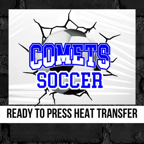 Comets Soccer Break Through DTF Transfer
