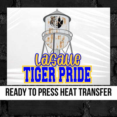 LaSalle Tiger Pride Water Tower DTF Transfer