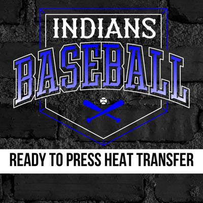 Indians Baseball Home Plate DTF Transfer