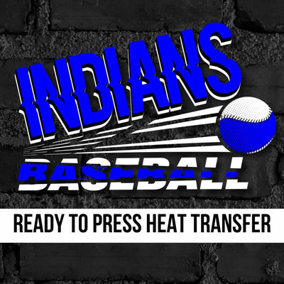 Indians Baseball Angled DTF Transfer
