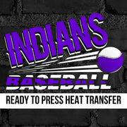 Indians Baseball Angled DTF Transfer