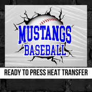 Mustangs Baseball Break Through DTF Transfer