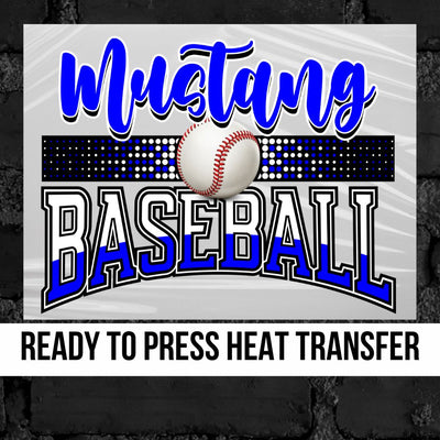Mustang Baseball DTF Transfer