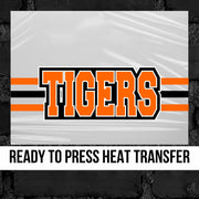 Tigers Word Striped DTF Transfer
