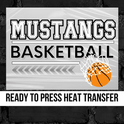 Mustangs Basketball Arrows & Hoop DTF Transfer