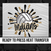 Indians Volleyball Splatter DTF Transfer