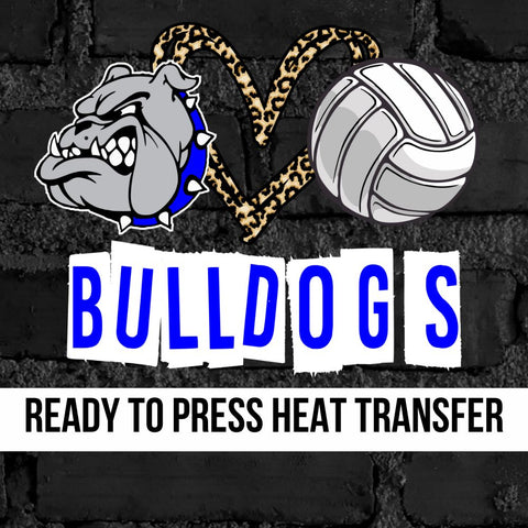 Bulldogs Heart Volleyball DTF Transfer