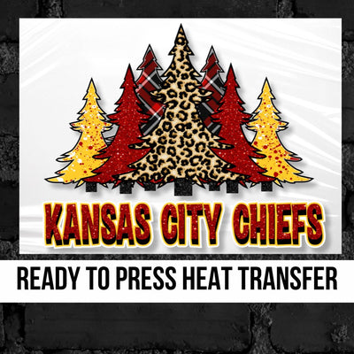KC Chiefs Christmas Trees DTF Transfer