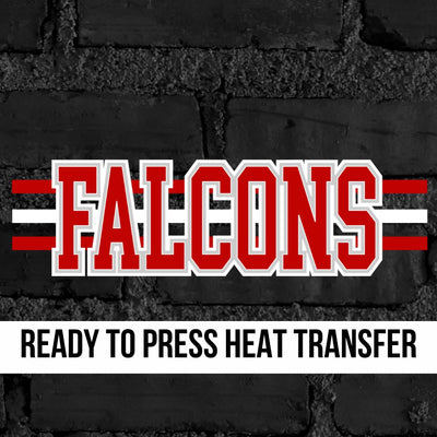 Falcons Word with Lines DTF Transfer