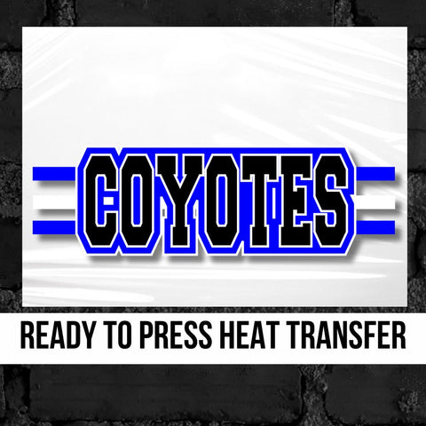 Coyotes Word Three Lines DTF Transfer
