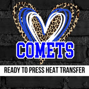 Comets Triple Heart DTF Transfer