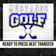 Mustangs Golf Crossed Clubs DTF Transfer