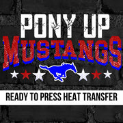Pony Up Mustangs Logo with Stars DTF Transfer