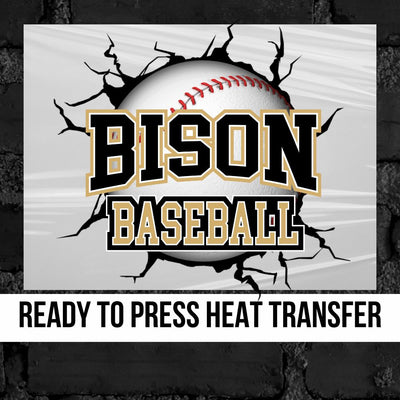 Bison Baseball Break Through DTF Transfer