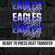 Eagles Sliced Letters Repeating DTF Transfer