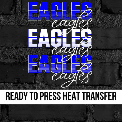 Eagles Sliced Letters Repeating DTF Transfer