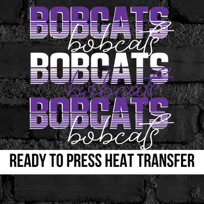 Bobcats Sliced Letters Repeating DTF Transfer