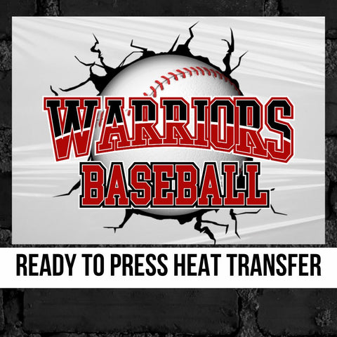 Warriors Baseball Break Through DTF Transfer