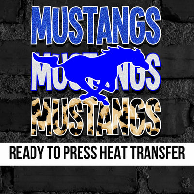 Mustangs Repeating Logo DTF Transfer