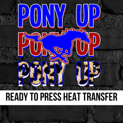 Pony Up Mustangs Repeating Logo DTF Transfer