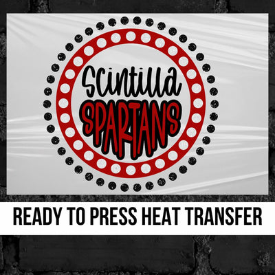 Scintilla Spartans Spirit Circle Dot DTF Transfer