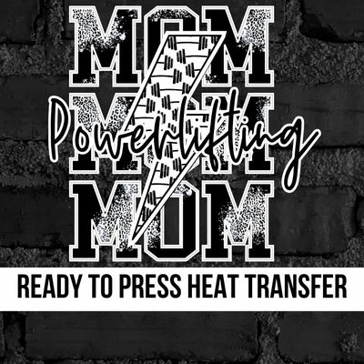 Powerlifting Mom Lightning Bolt DTF Transfer