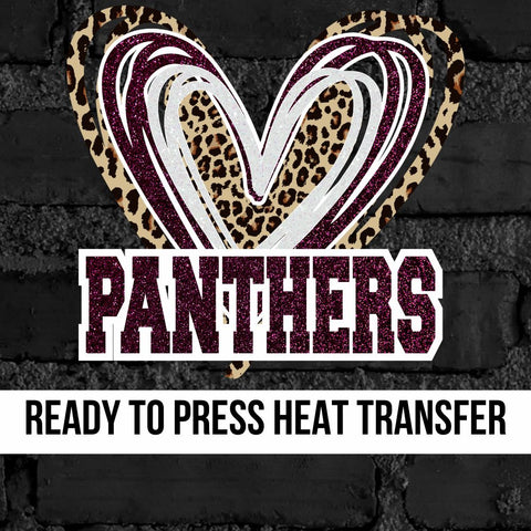 Panthers Triple Heart DTF Transfer