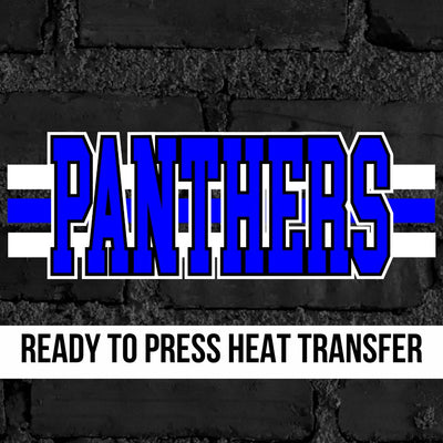 Panthers Word with Lines DTF Transfer