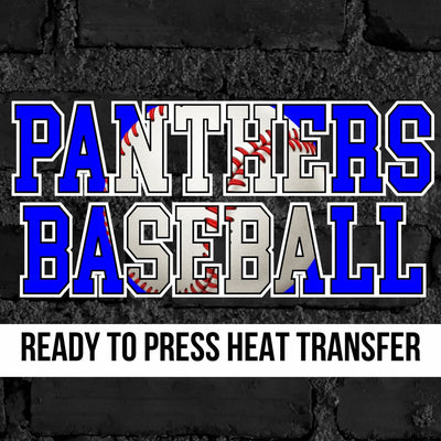 Panthers Baseball Words DTF Transfer