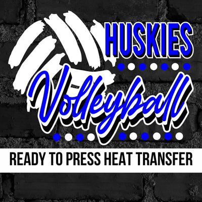 Huskies Volleyball with Dots Transfer