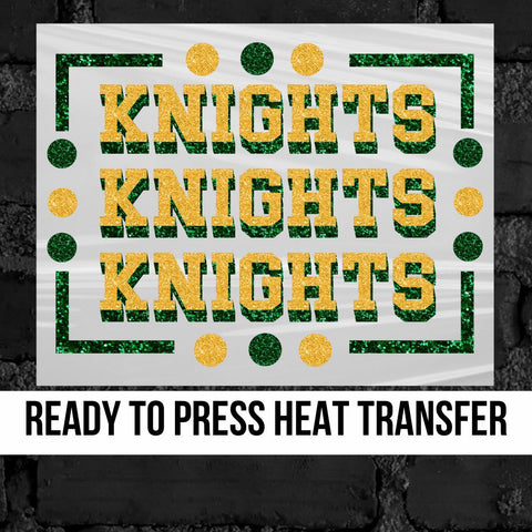 Knights Rectangle with Dots DTF Transfer
