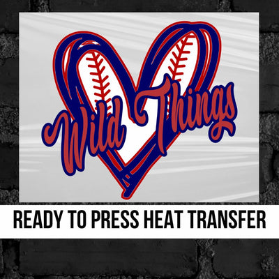 Wild Things Baseball Heart DTF Transfer