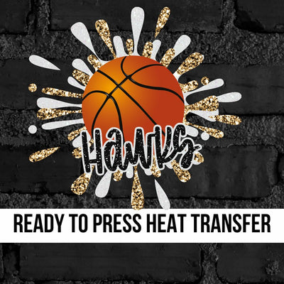 Hawks Basketball Splatter DTF Transfer
