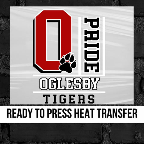 Oglesby Tigers Pride Block DTF Transfer